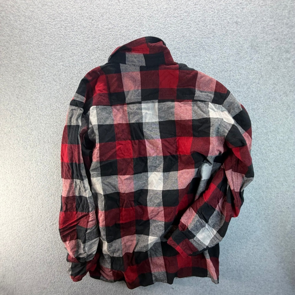 Red Head Brand Co Mens Large Red Black White Buffalo Plaid Flannel Shirt L - Picture 5 of 7